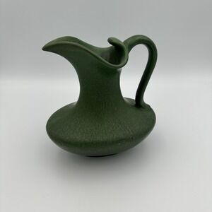 HAMPSHIRE Pottery‎ Arts & Crafts Style 6" Pitcher Smooth Matte Green Glaze